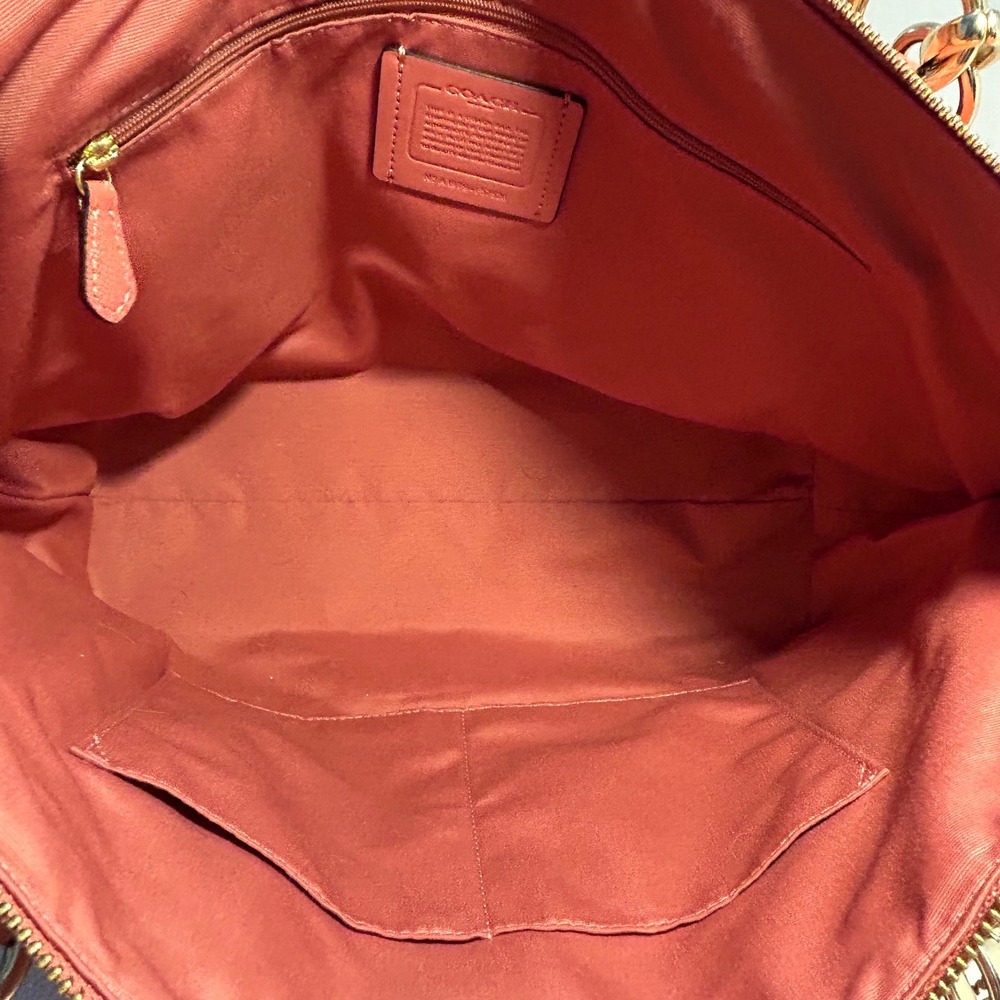 Coach Ava Tote Coral Pink Crossgrain Leather Shoulder Bag F57526 Gold Hardware - Picture 7 of 13